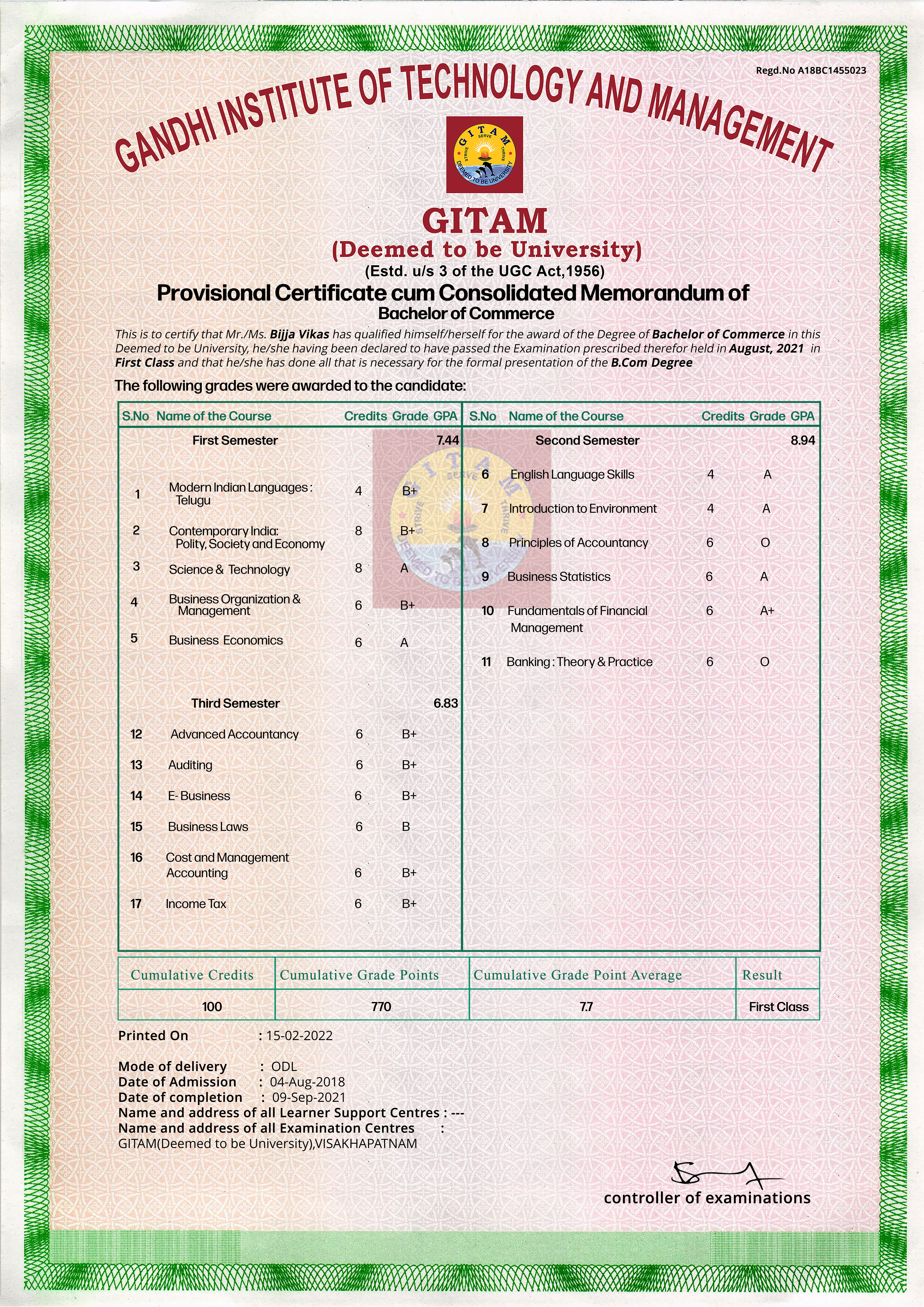 Certificate